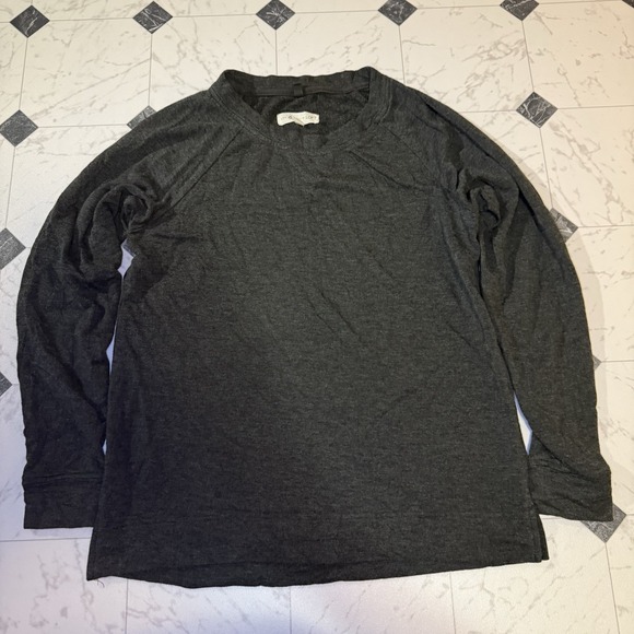 Lou & Grey Tops - Lou & Grey for LOFT Charcoal Gray Long Sleeve Crewneck Top Women's XS